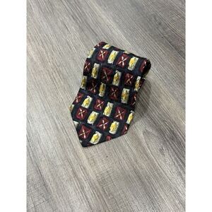 Robert Talbott ‎ All Over Print Necktie 100% Silk Black Patterned  NWT Men's